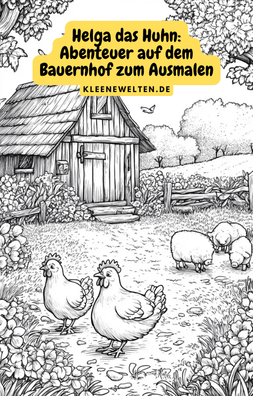 Helga das Huhn – Abenteuer auf dem Bauernhof zum Ausmalen